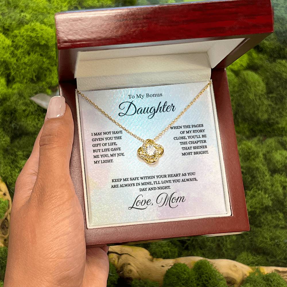 To My Bonus Daughter - Love Knot Necklace