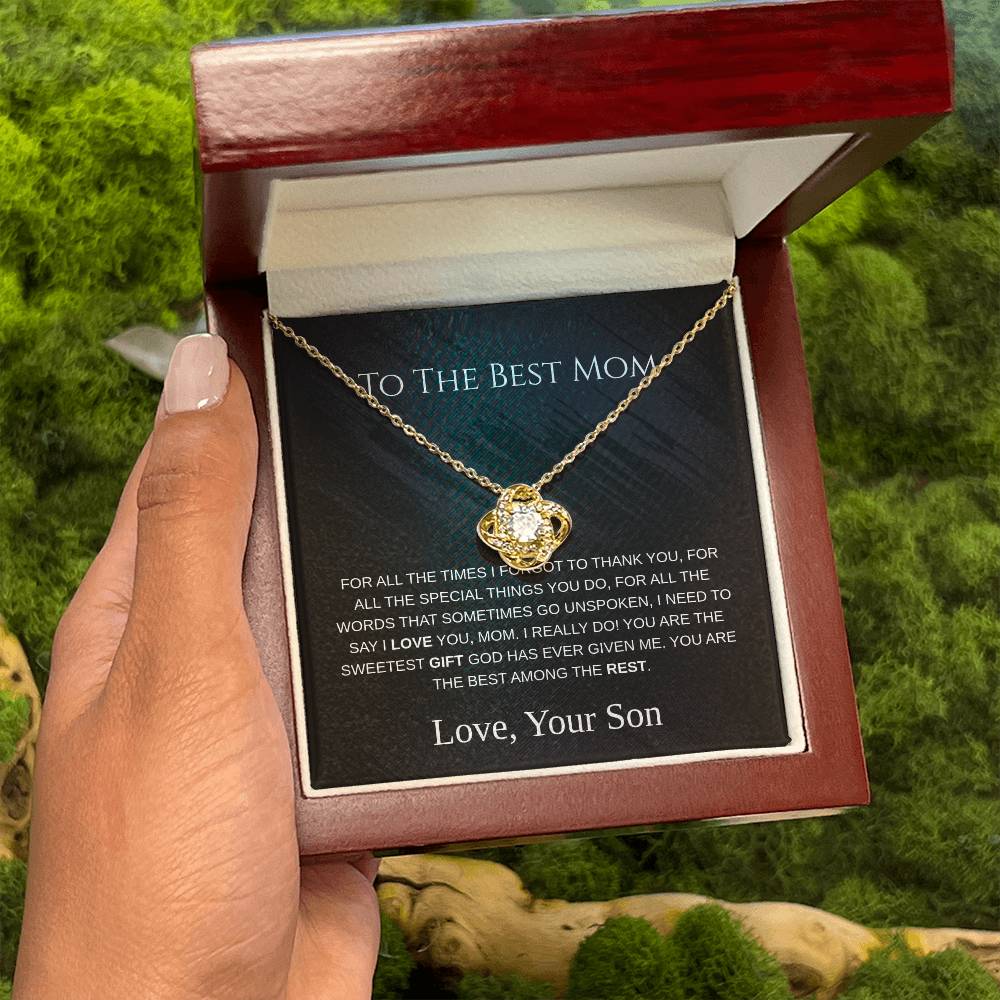 To The Best Mom - Love Knot Necklace - Mother's Day Gift