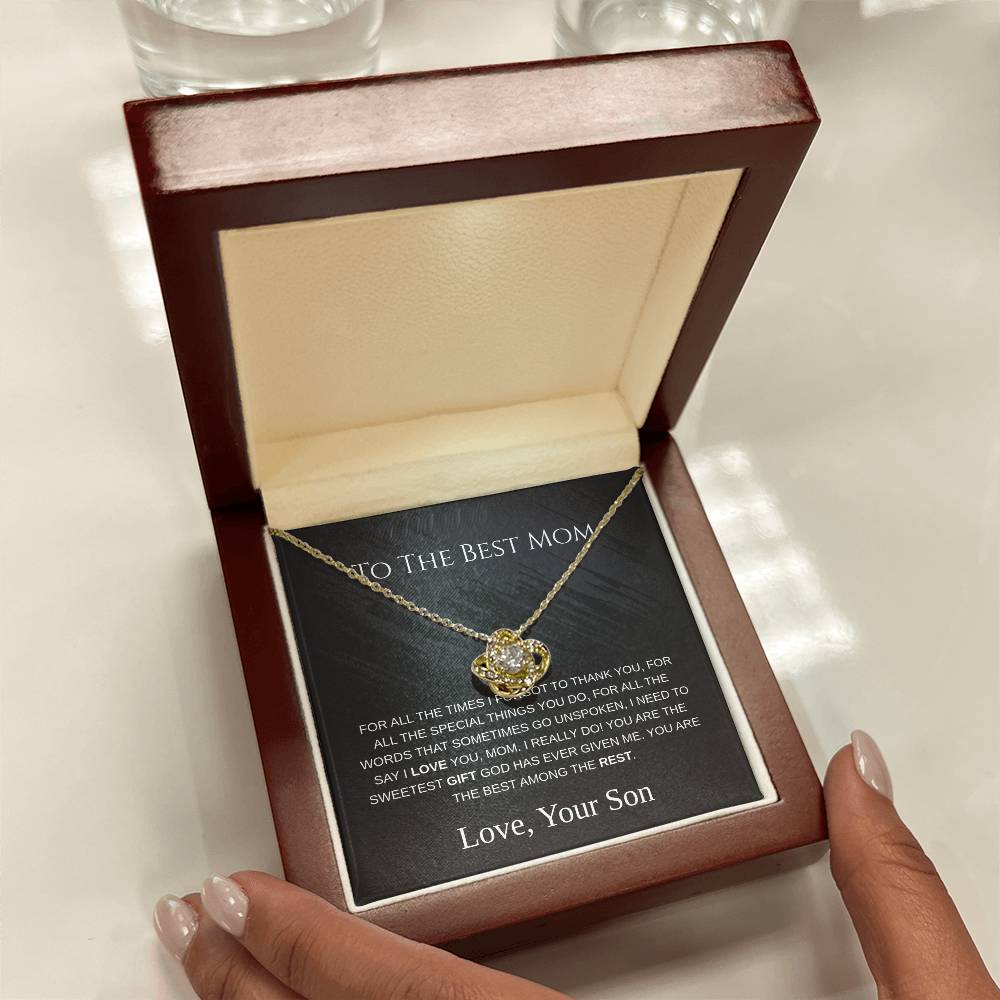To The Best Mom - Love Knot Necklace - Mother's Day Gift