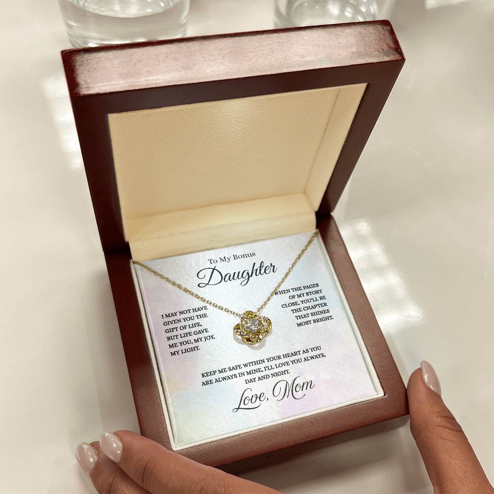 To My Bonus Daughter - Love Knot Necklace