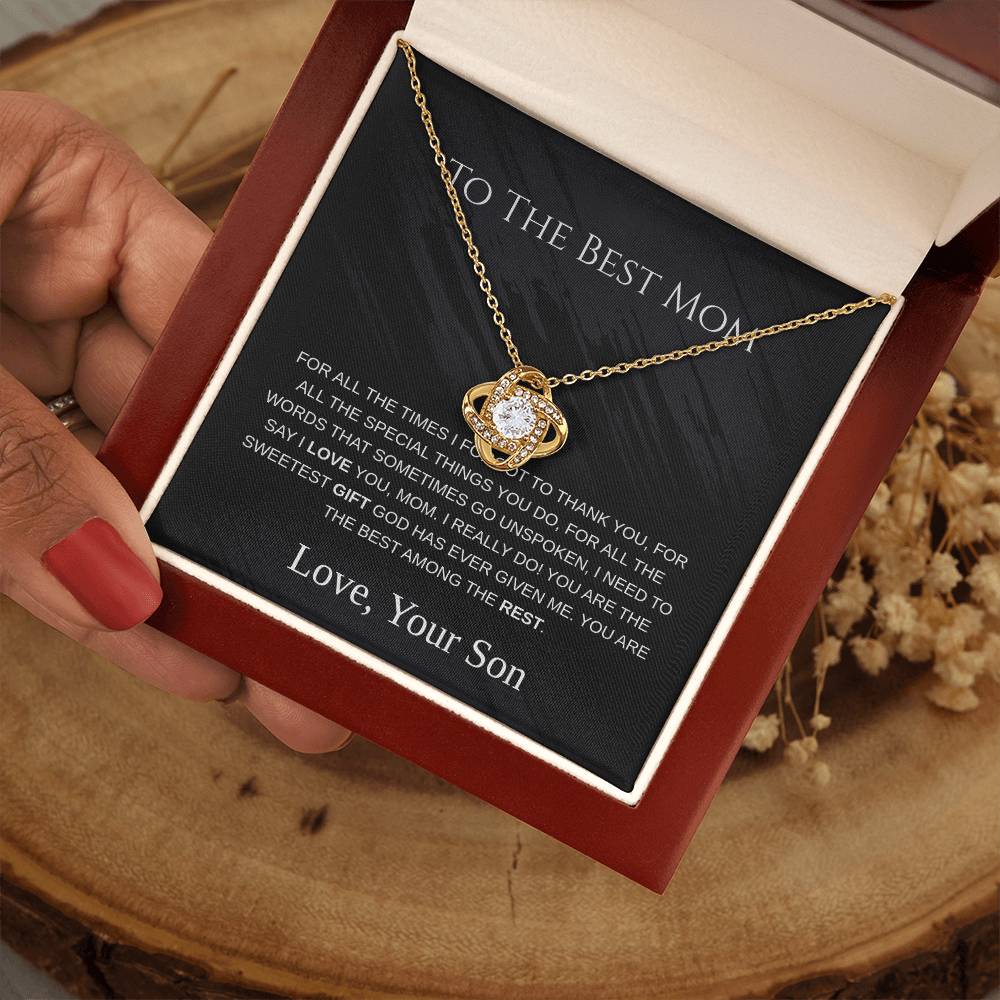 To The Best Mom - Love Knot Necklace - Mother's Day Gift