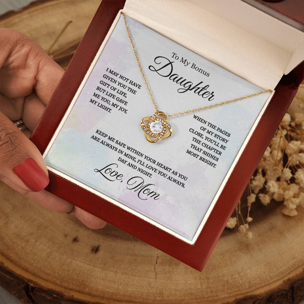 To My Bonus Daughter - Love Knot Necklace