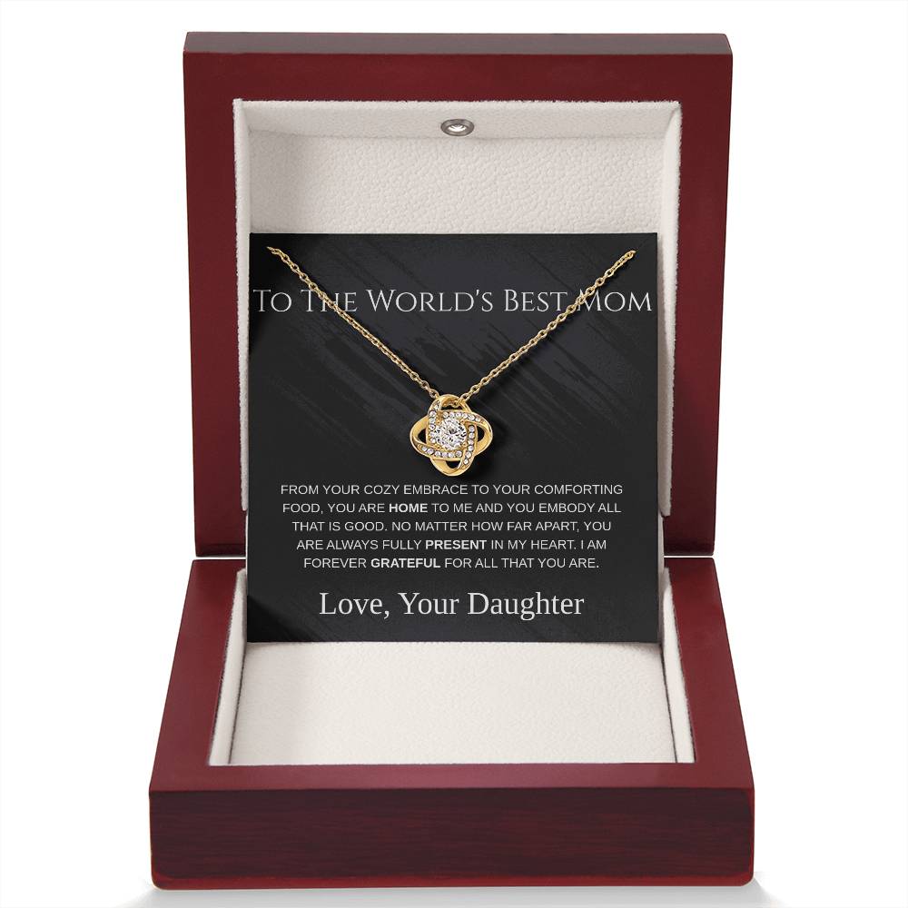 To The World's Best Mom - Love Knot Necklace - Mother's Day Gift