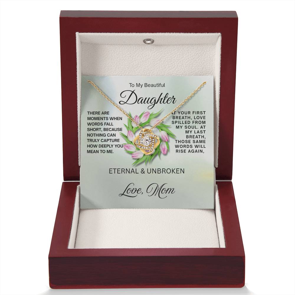 To My Beautiful Daughter - Love Knot Necklace