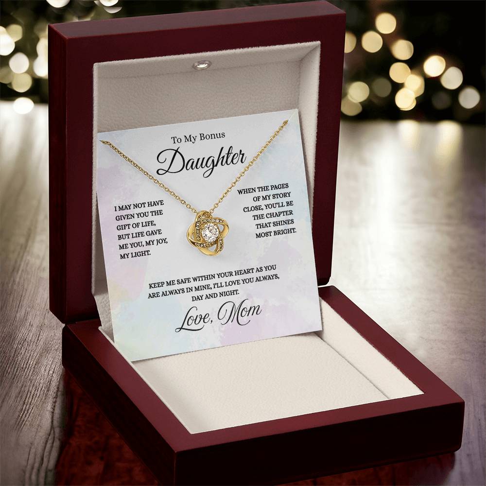 To My Bonus Daughter - Love Knot Necklace