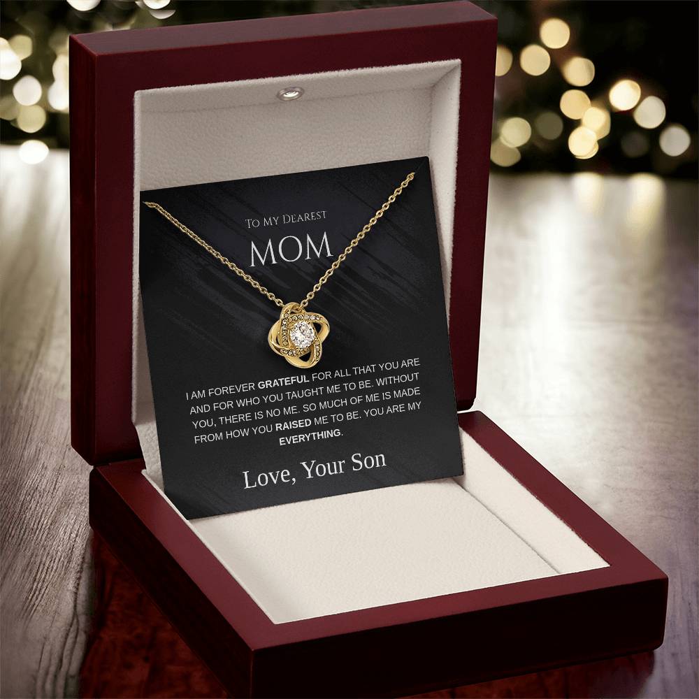 To My Dearest Mom - Love Knot Necklace - Mother's Day Gift