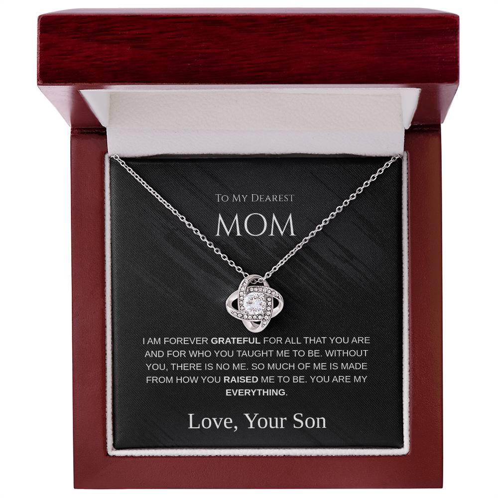 To My Dearest Mom - Love Knot Necklace - Mother's Day Gift