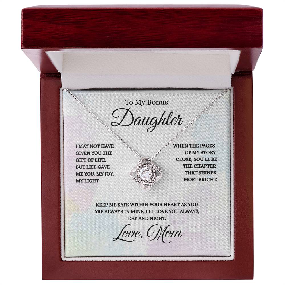 To My Bonus Daughter - Love Knot Necklace