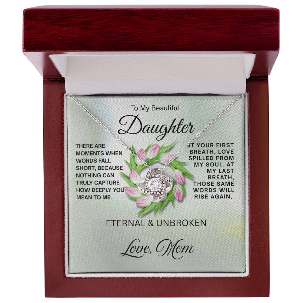 To My Beautiful Daughter - Love Knot Necklace