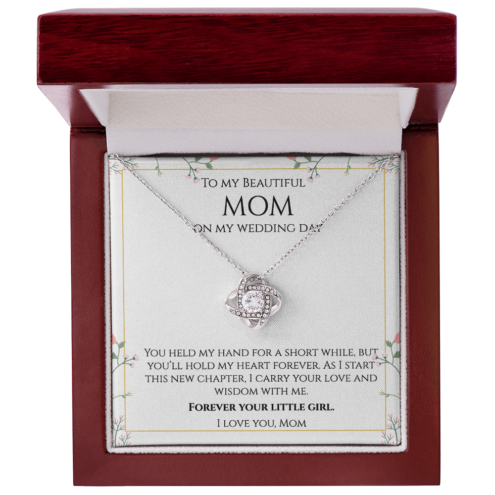 To My Beautiful Mom - Wedding Gift - Love Knot Necklace