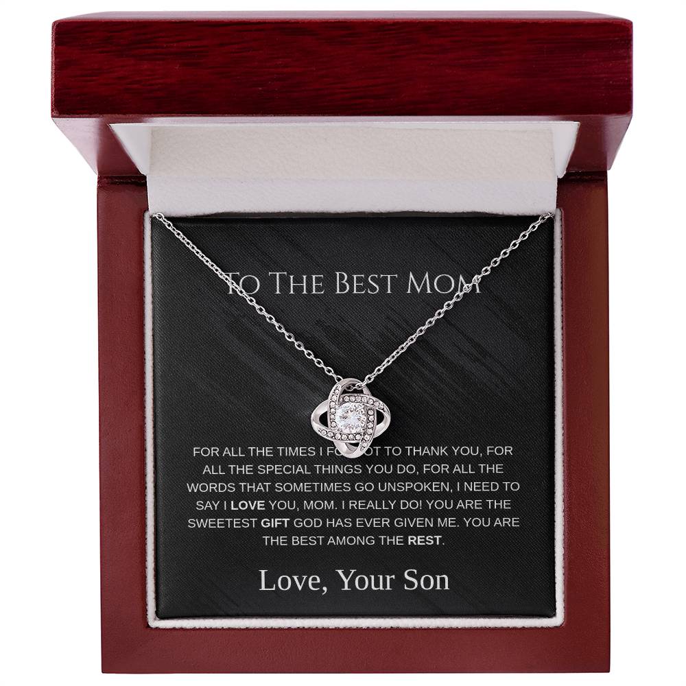 To The Best Mom - Love Knot Necklace - Mother's Day Gift