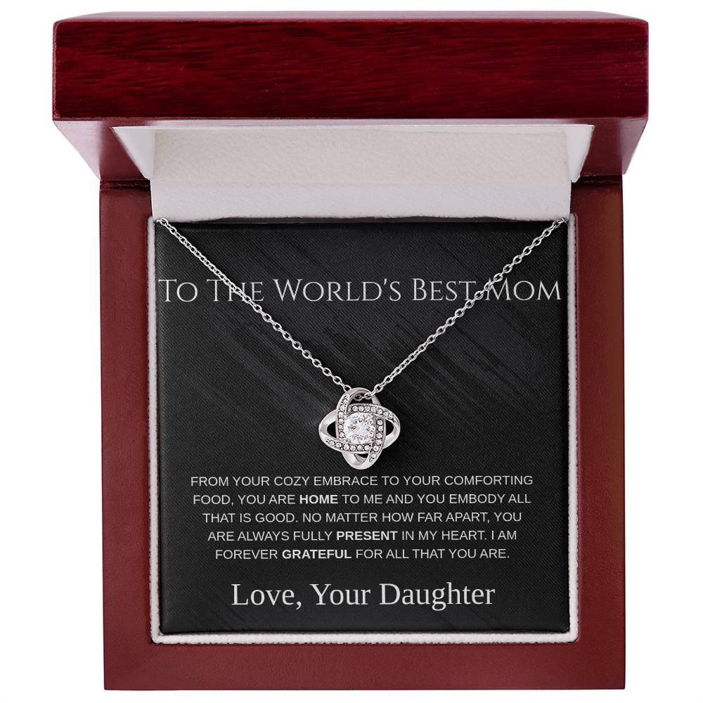 To The World's Best Mom - Love Knot Necklace - Mother's Day Gift