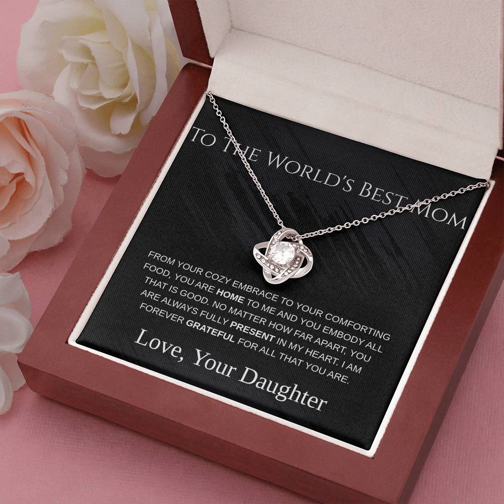 To The World's Best Mom - Love Knot Necklace - Mother's Day Gift