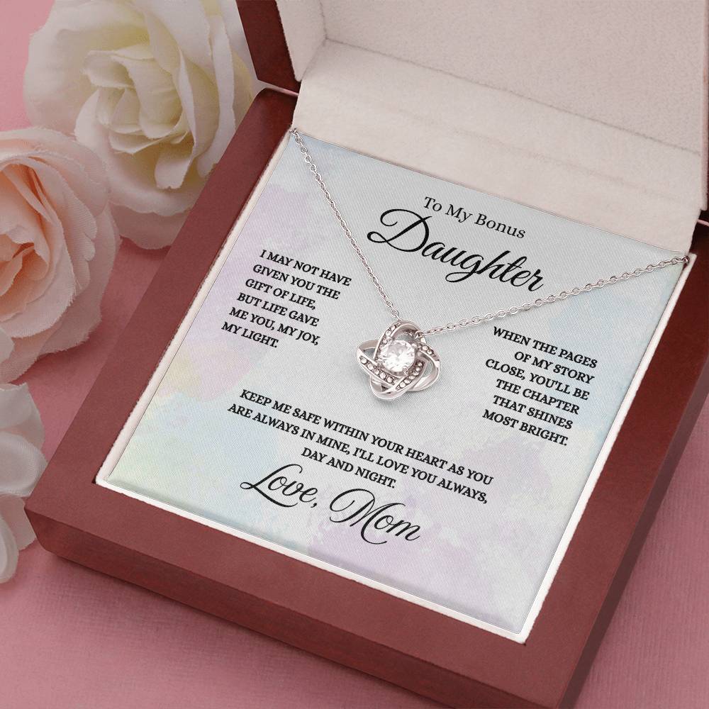 To My Bonus Daughter - Love Knot Necklace