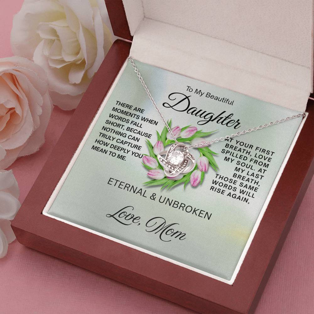 To My Beautiful Daughter - Love Knot Necklace