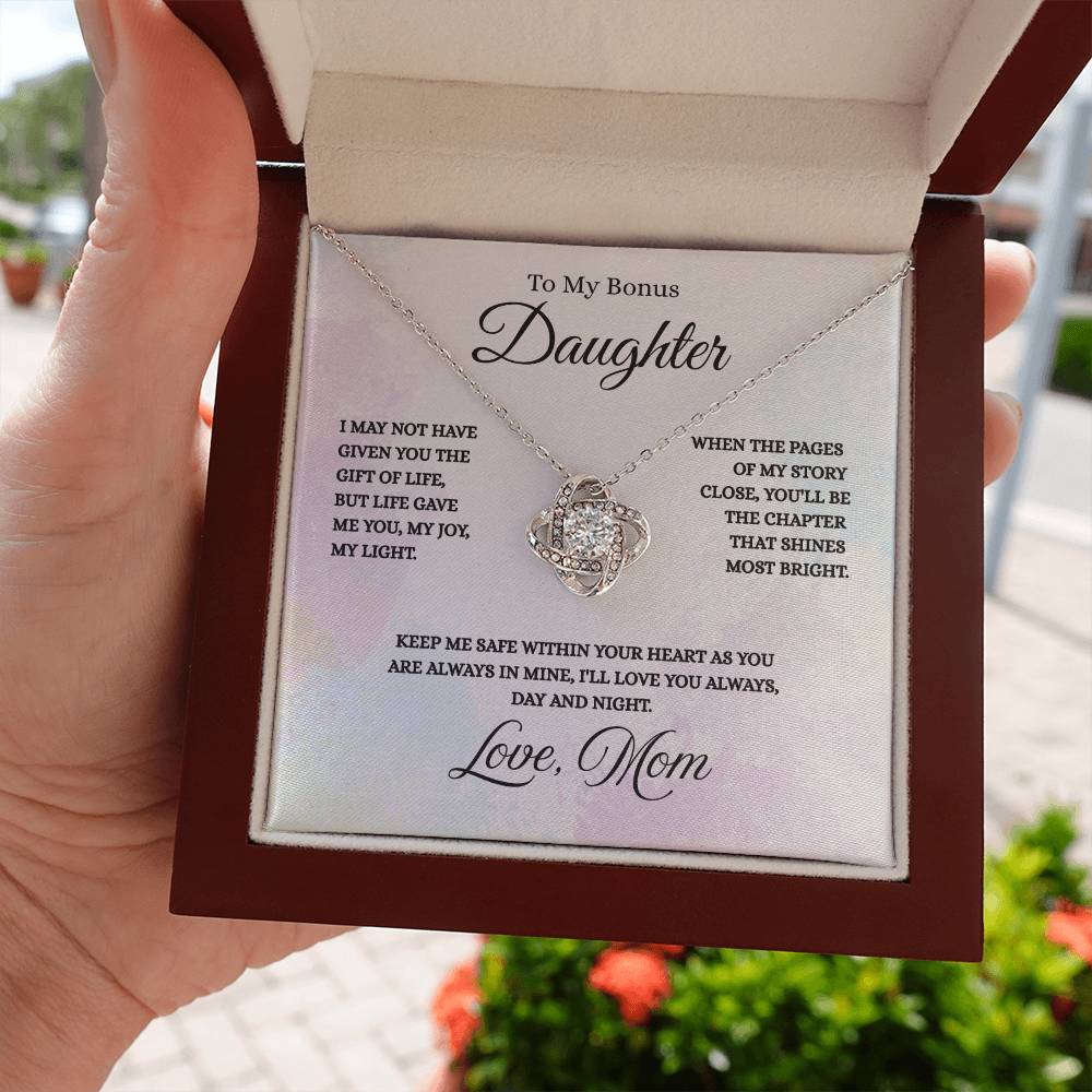 To My Bonus Daughter - Love Knot Necklace