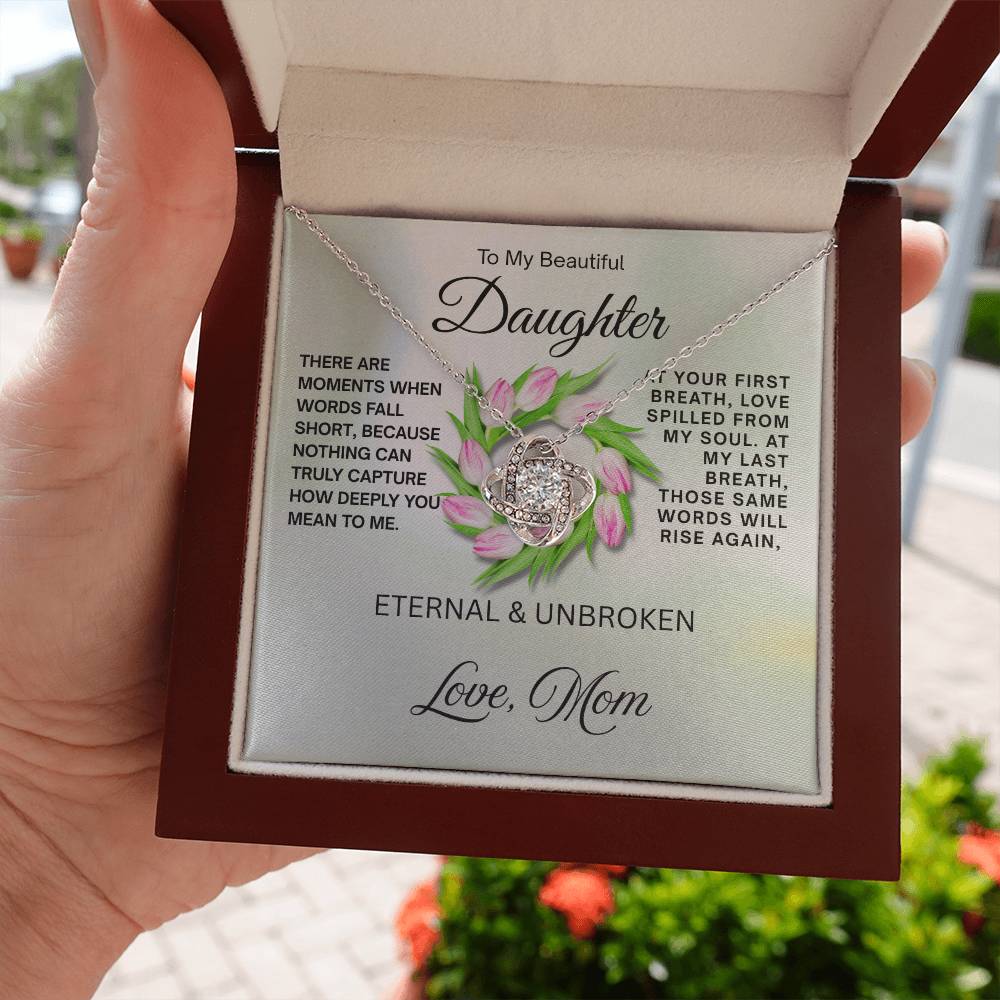 To My Beautiful Daughter - Love Knot Necklace