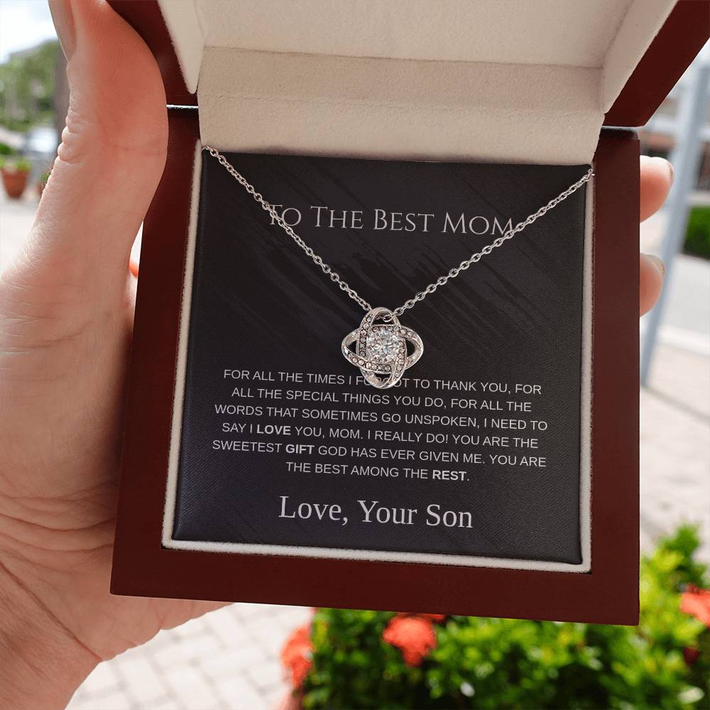 To The Best Mom - Love Knot Necklace - Mother's Day Gift
