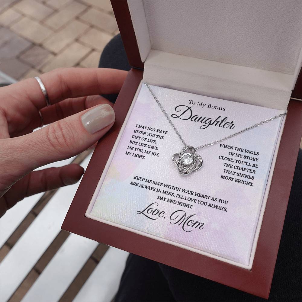 To My Bonus Daughter - Love Knot Necklace