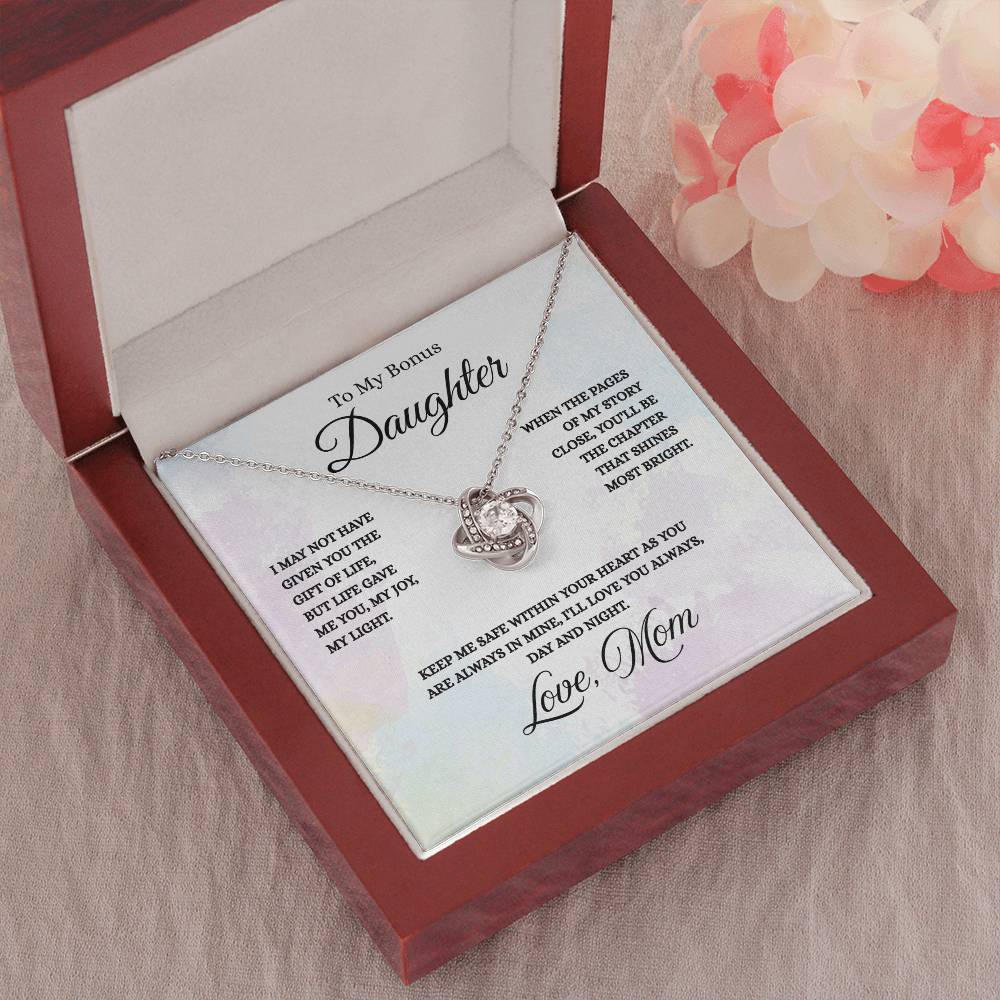 To My Bonus Daughter - Love Knot Necklace