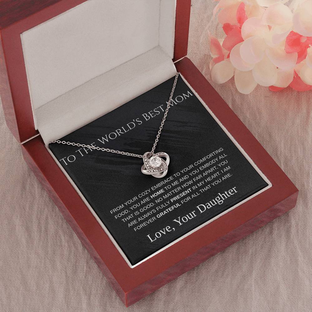 To The World's Best Mom - Love Knot Necklace - Mother's Day Gift
