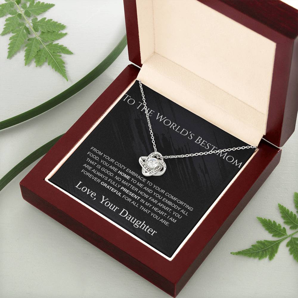 To The World's Best Mom - Love Knot Necklace - Mother's Day Gift