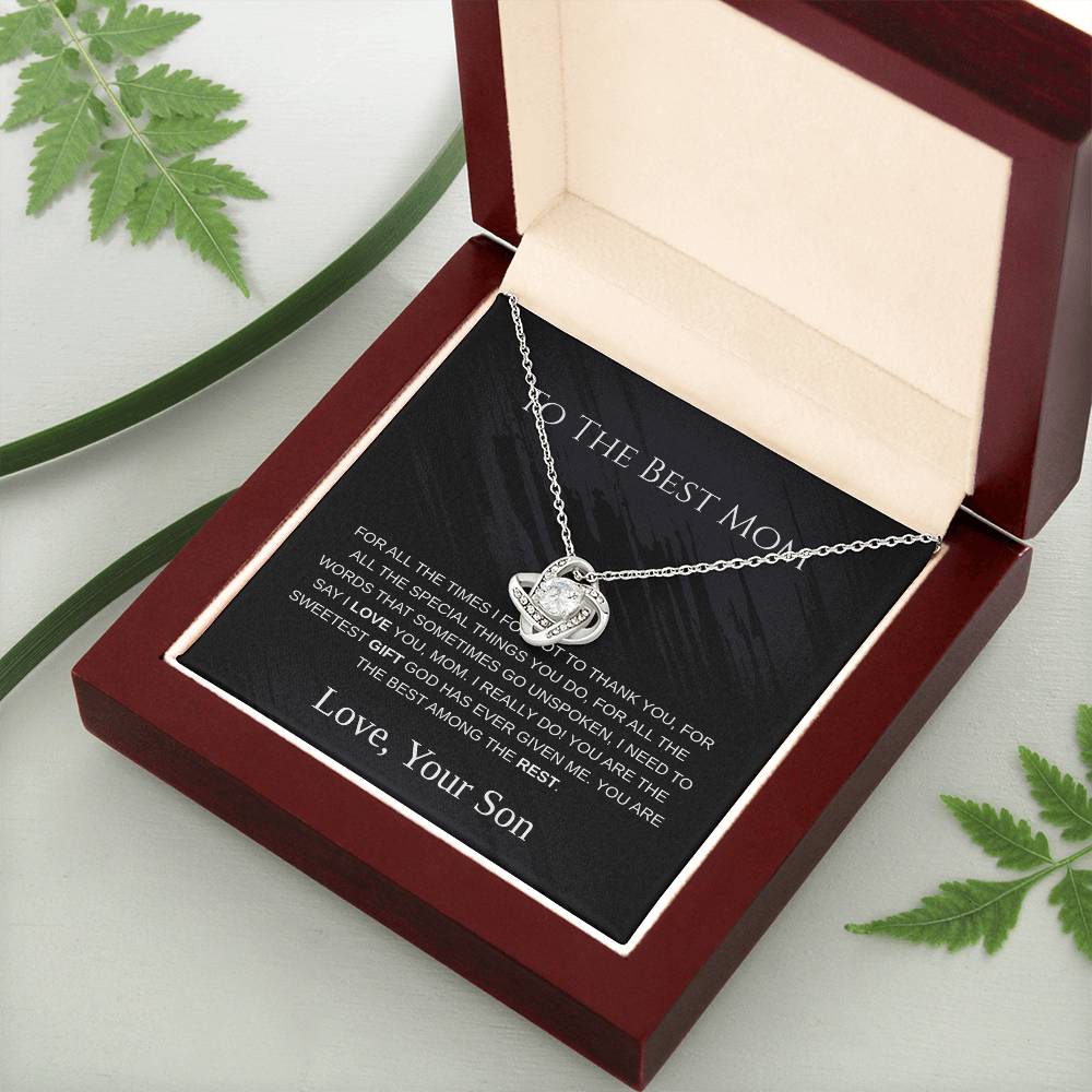 To The Best Mom - Love Knot Necklace - Mother's Day Gift