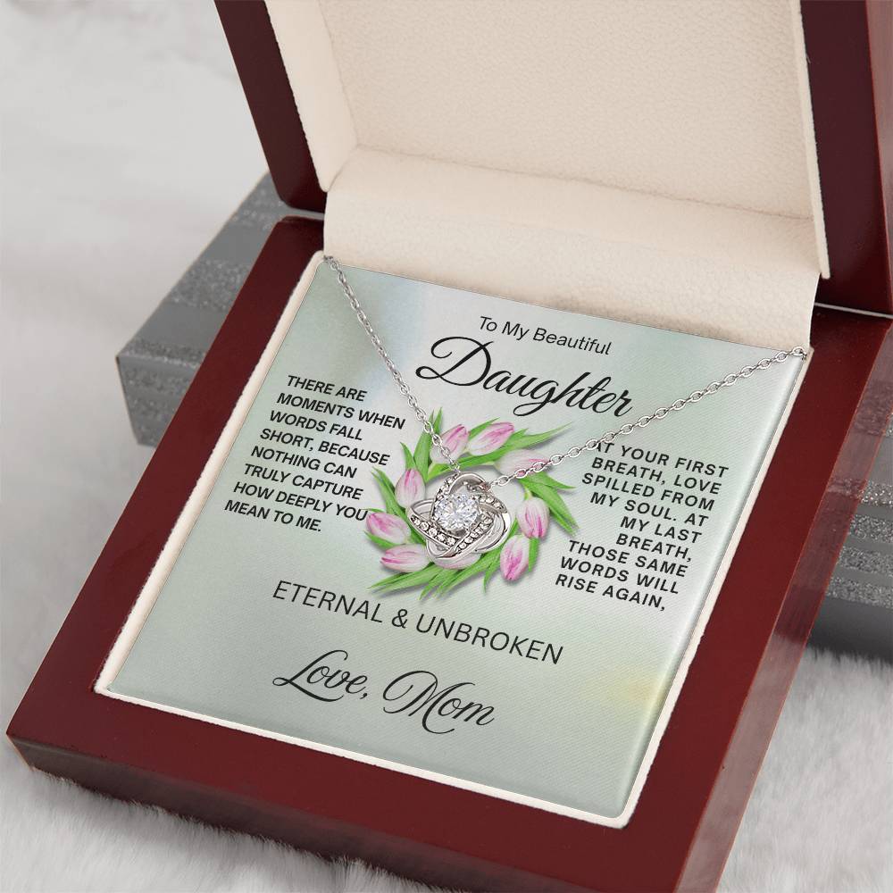 To My Beautiful Daughter - Love Knot Necklace