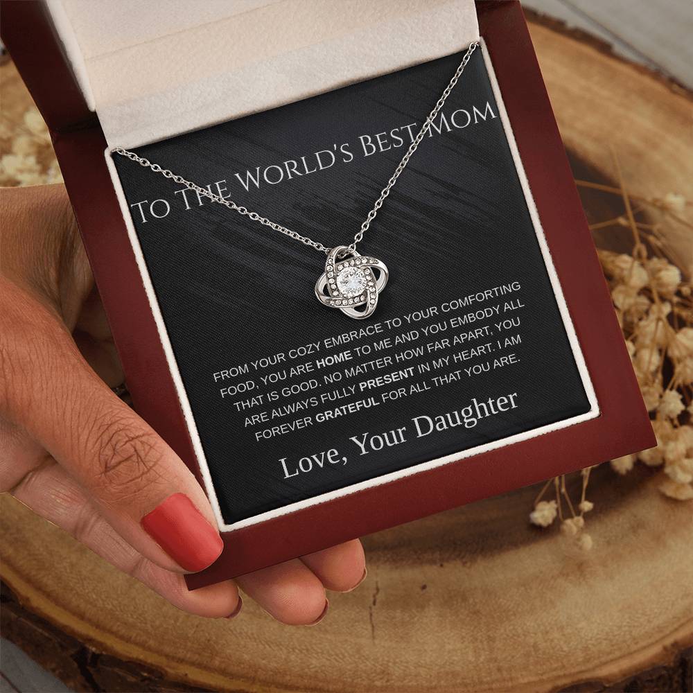 To The World's Best Mom - Love Knot Necklace - Mother's Day Gift
