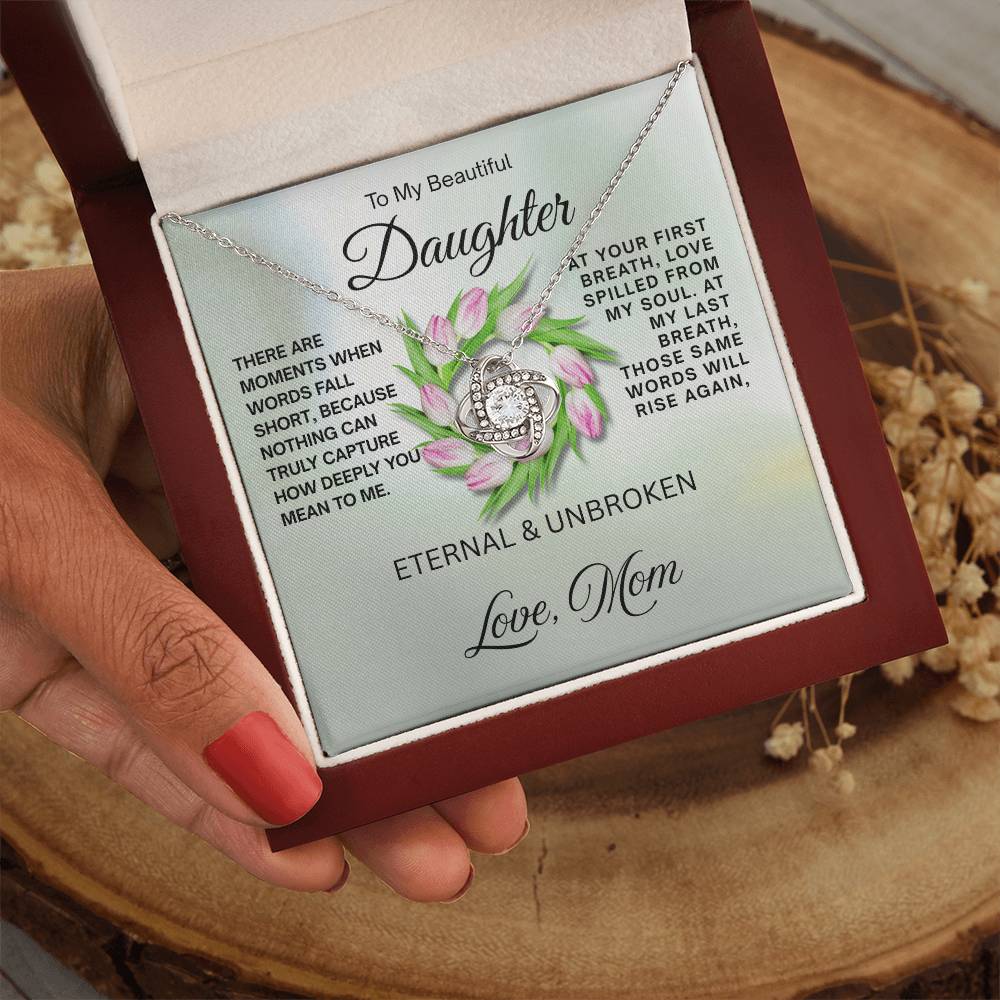 To My Beautiful Daughter - Love Knot Necklace