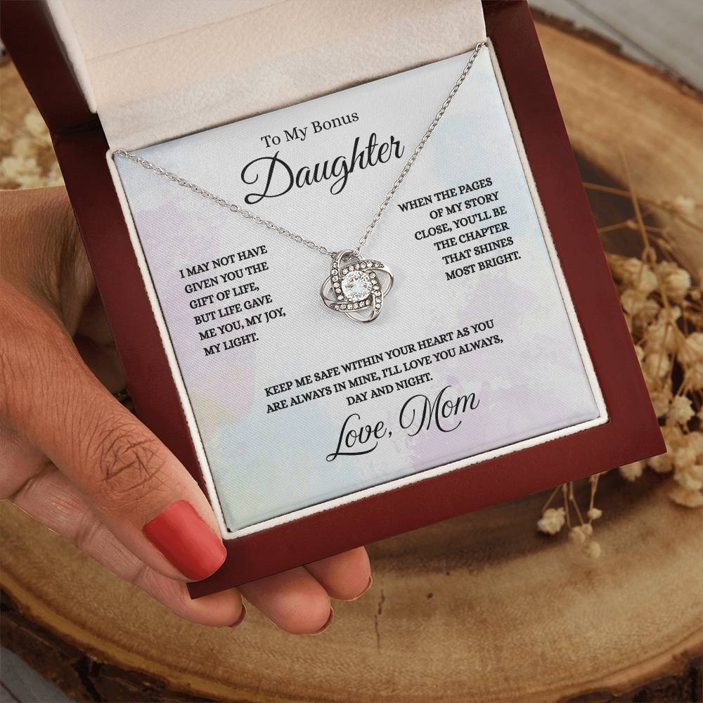 To My Bonus Daughter - Love Knot Necklace