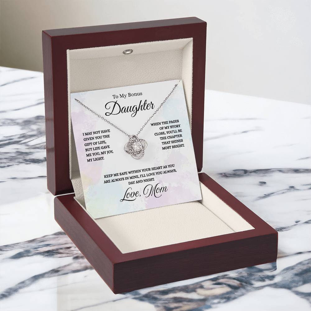 To My Bonus Daughter - Love Knot Necklace
