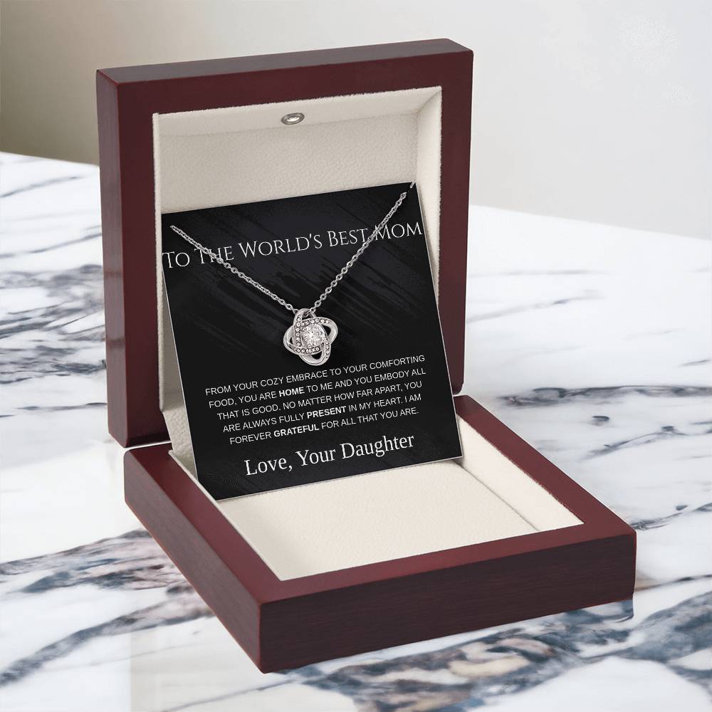 To The World's Best Mom - Love Knot Necklace - Mother's Day Gift