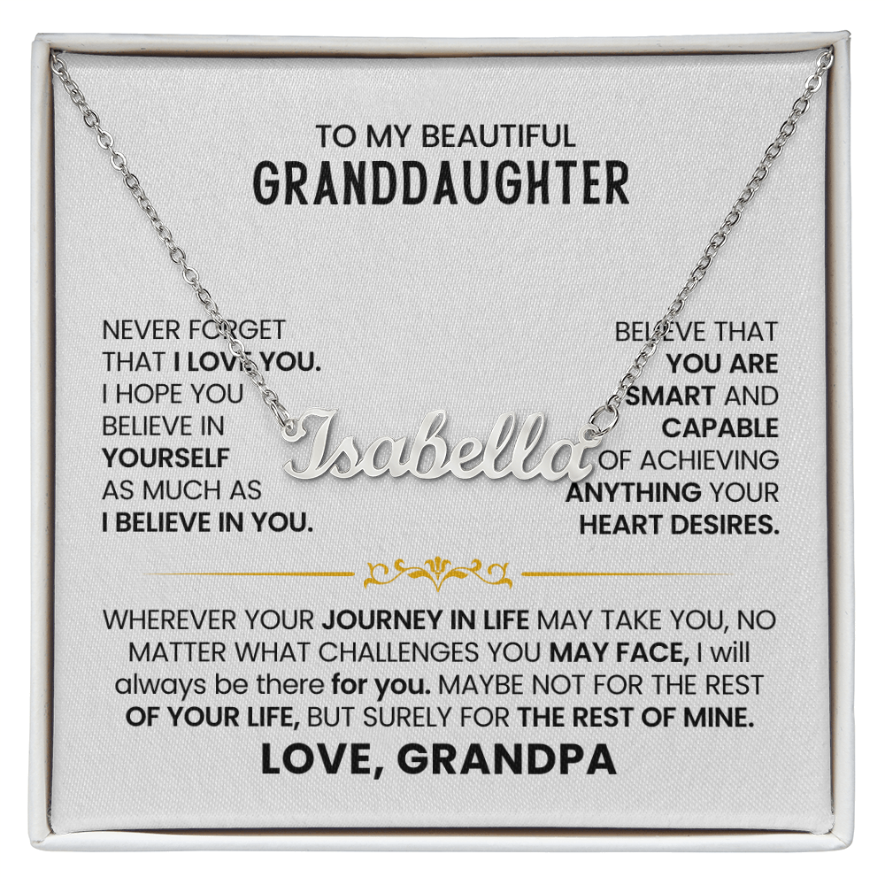 To My Granddaughter - Custom Name Necklace
