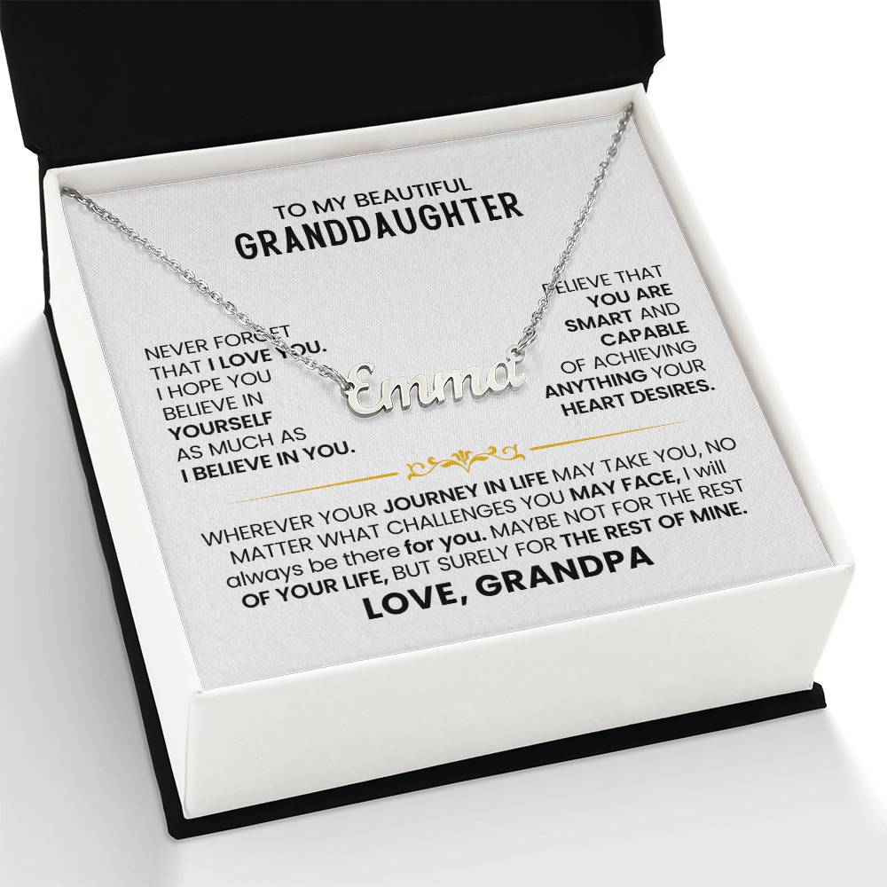 To My Granddaughter - Custom Name Necklace