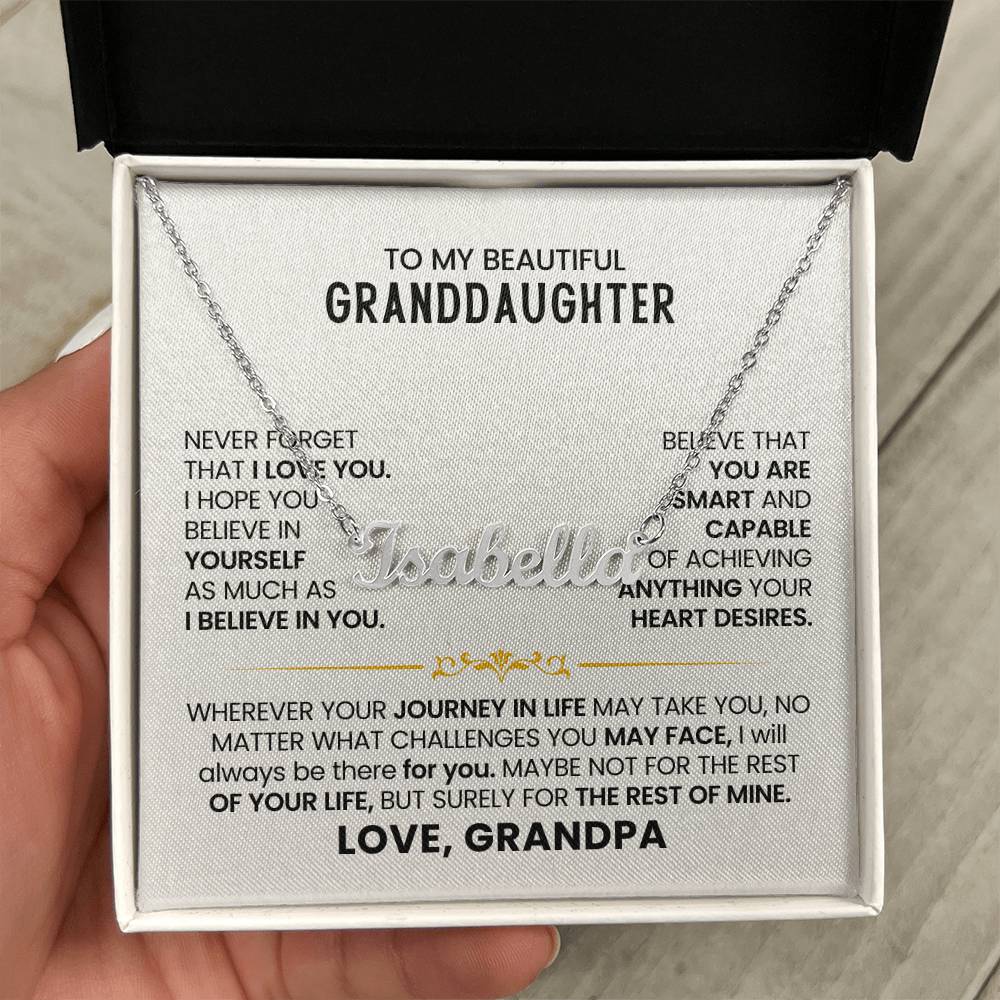 To My Granddaughter - Custom Name Necklace