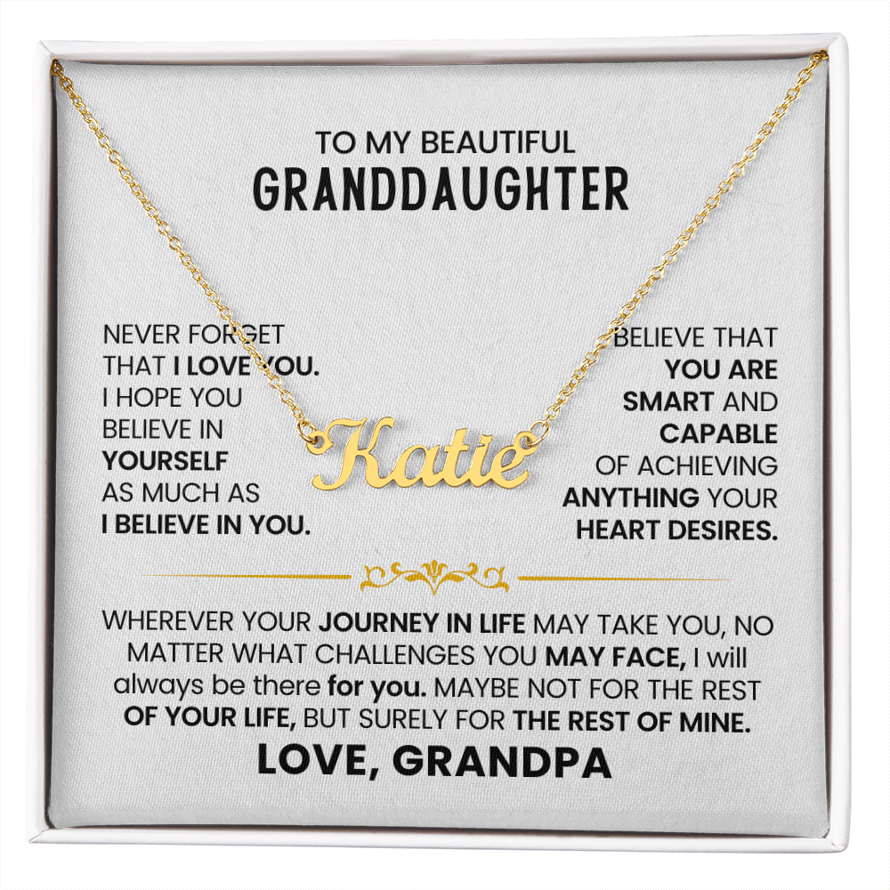 To My Granddaughter - Custom Name Necklace
