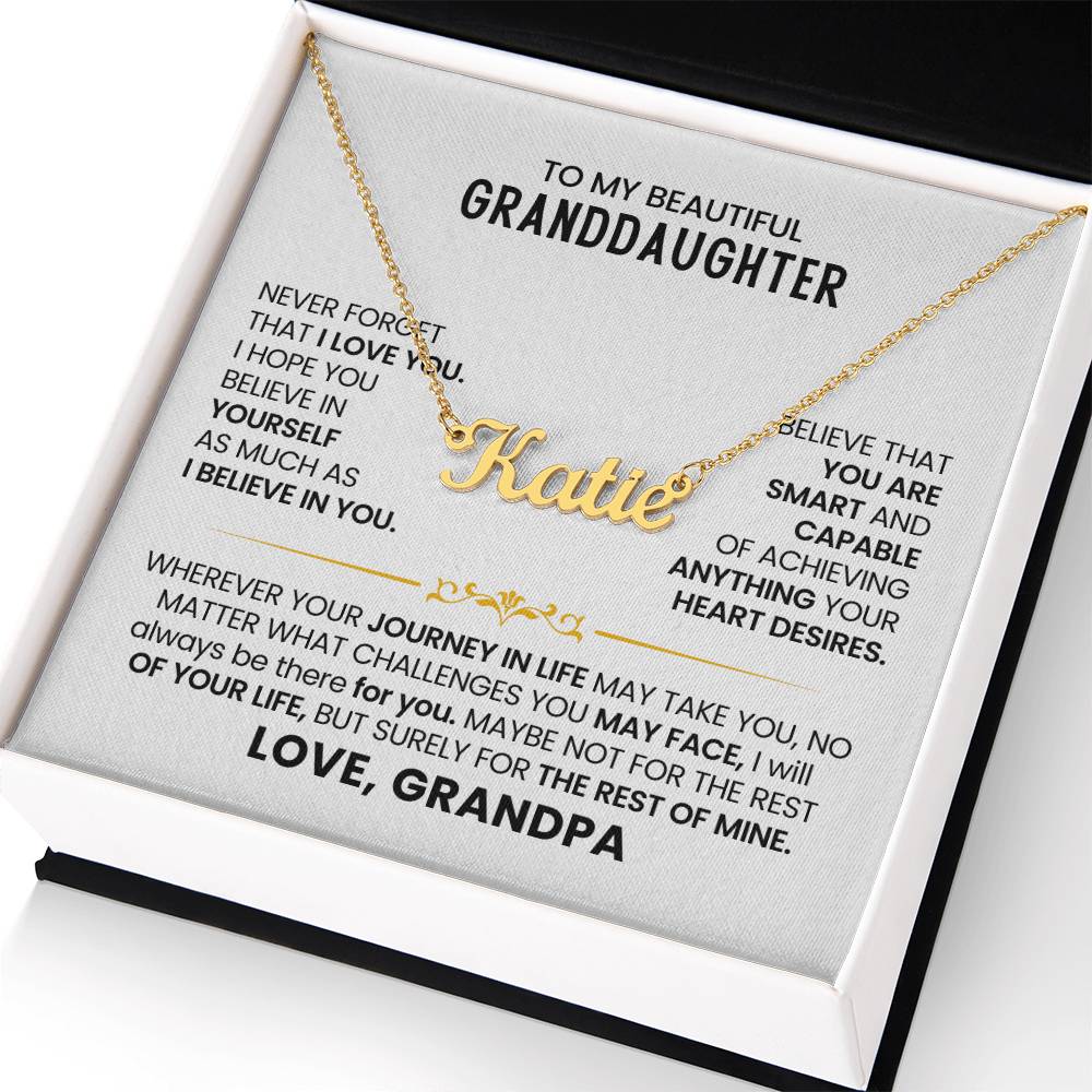 To My Granddaughter - Custom Name Necklace