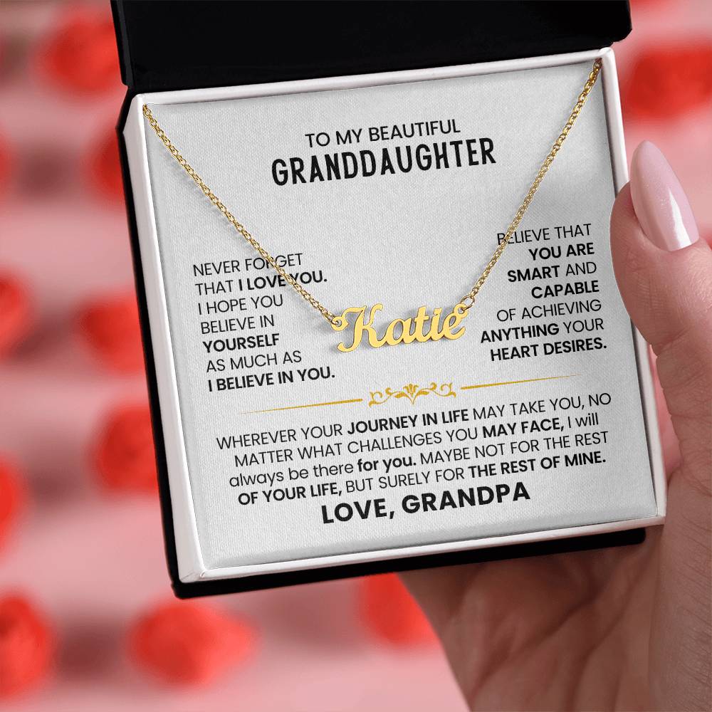 To My Granddaughter - Custom Name Necklace