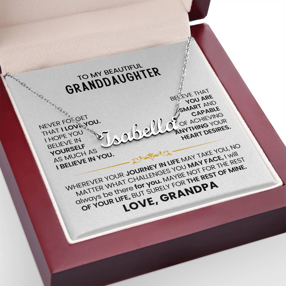 To My Granddaughter - Custom Name Necklace