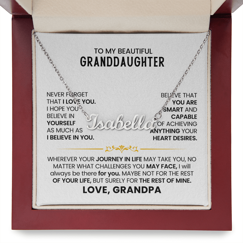 To My Granddaughter - Custom Name Necklace