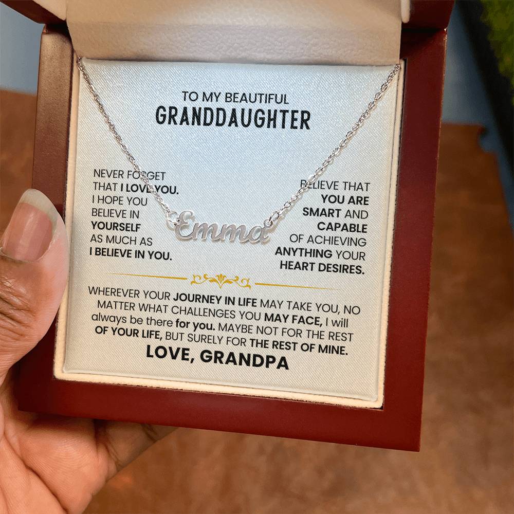 To My Granddaughter - Custom Name Necklace