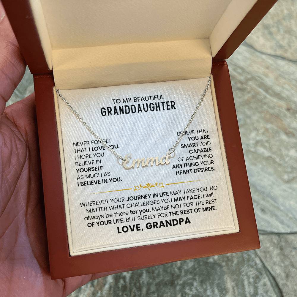 To My Granddaughter - Custom Name Necklace