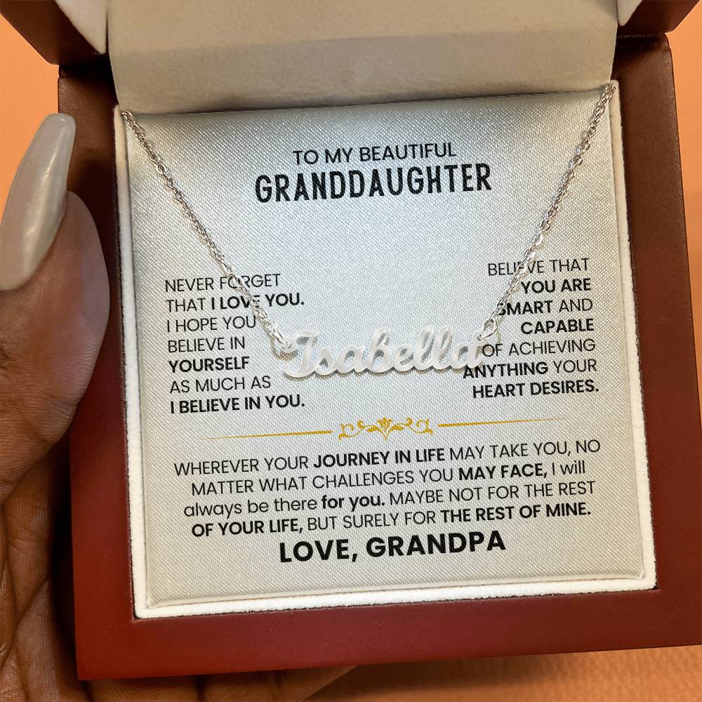 To My Granddaughter - Custom Name Necklace