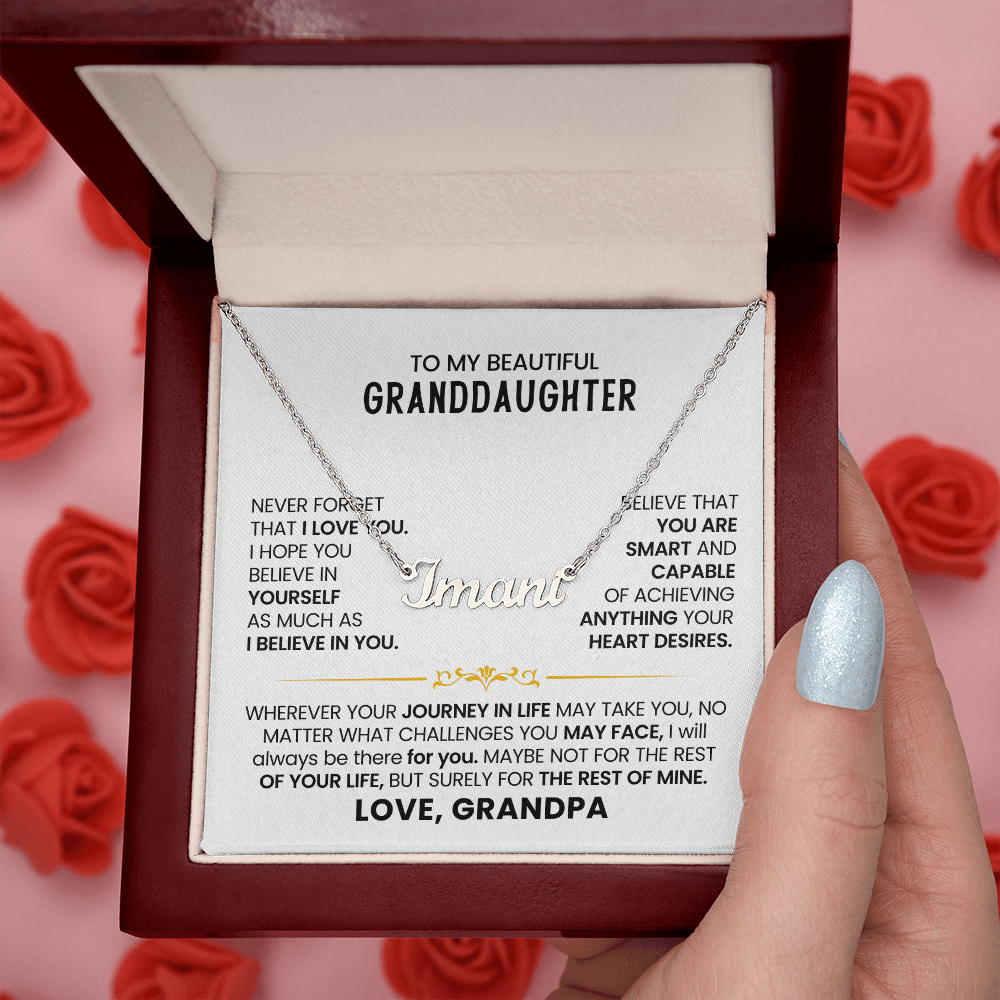 To My Granddaughter - Custom Name Necklace