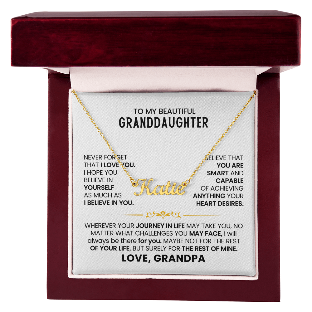 To My Granddaughter - Custom Name Necklace
