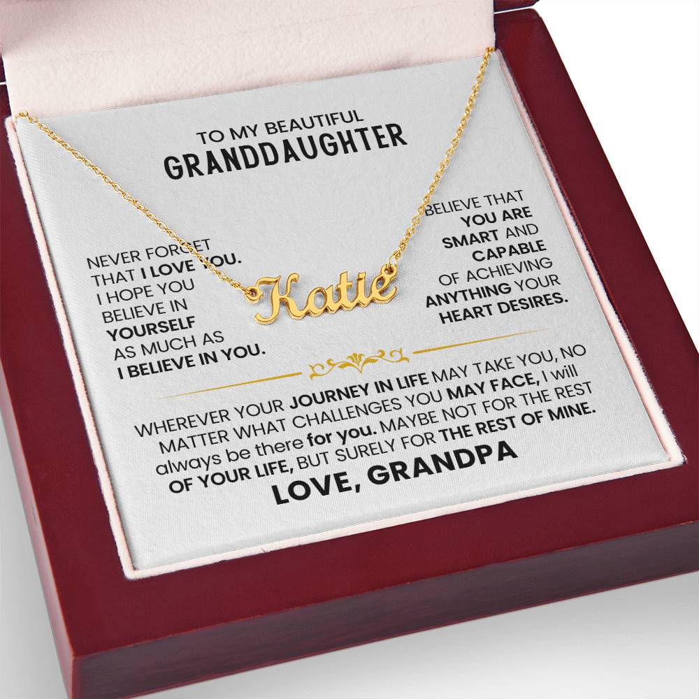 To My Granddaughter - Custom Name Necklace