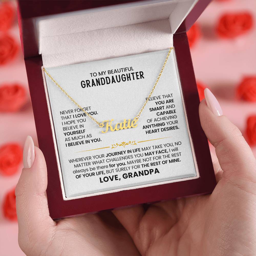 To My Granddaughter - Custom Name Necklace