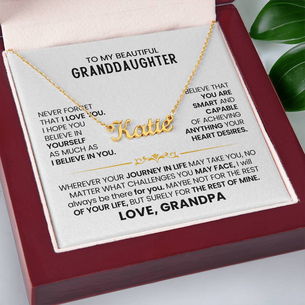 To My Granddaughter - Custom Name Necklace