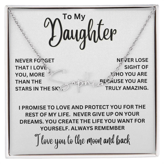 To My Daughter - Signature Name Necklace